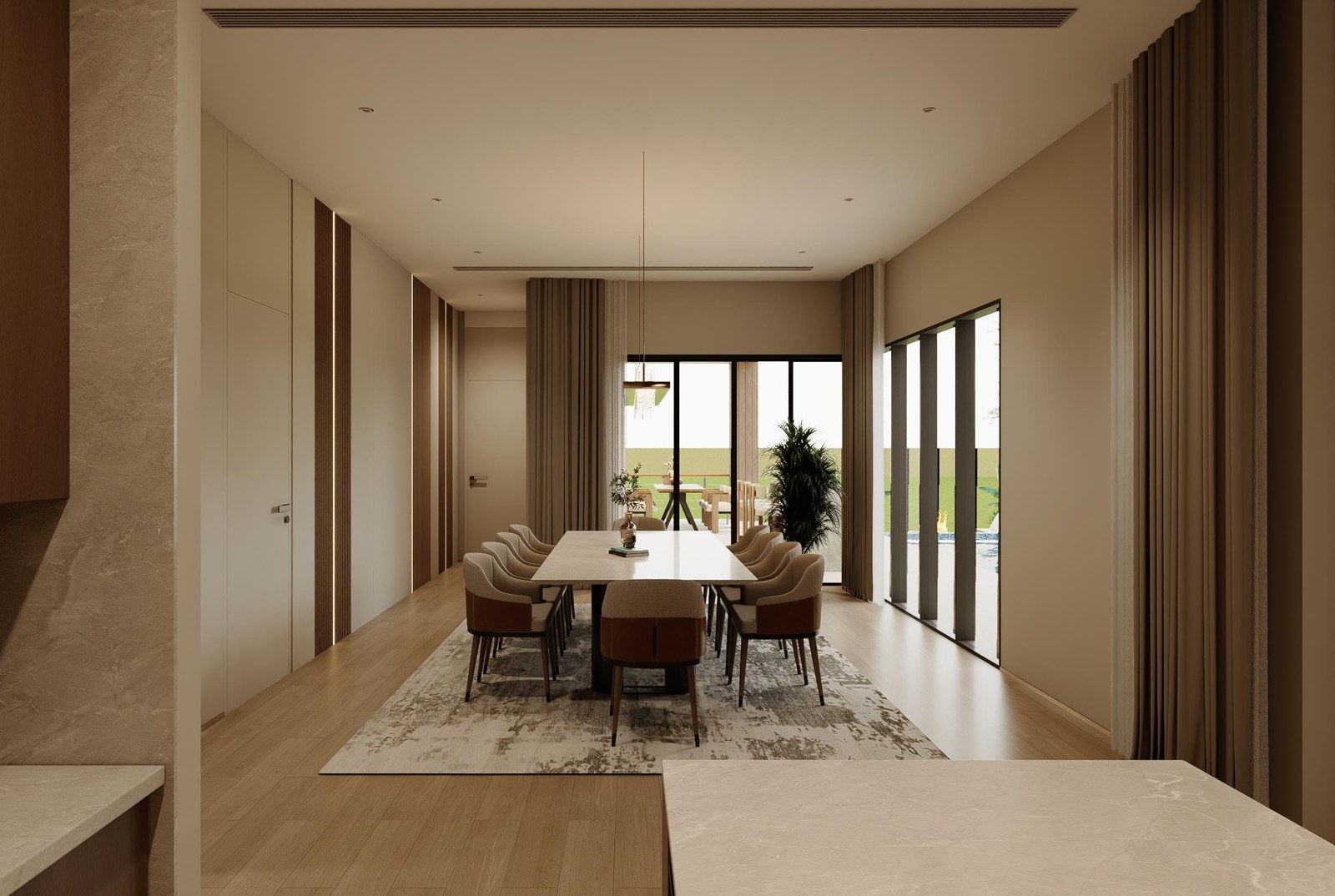 Contemporary Villa · Dining — Design Rendering