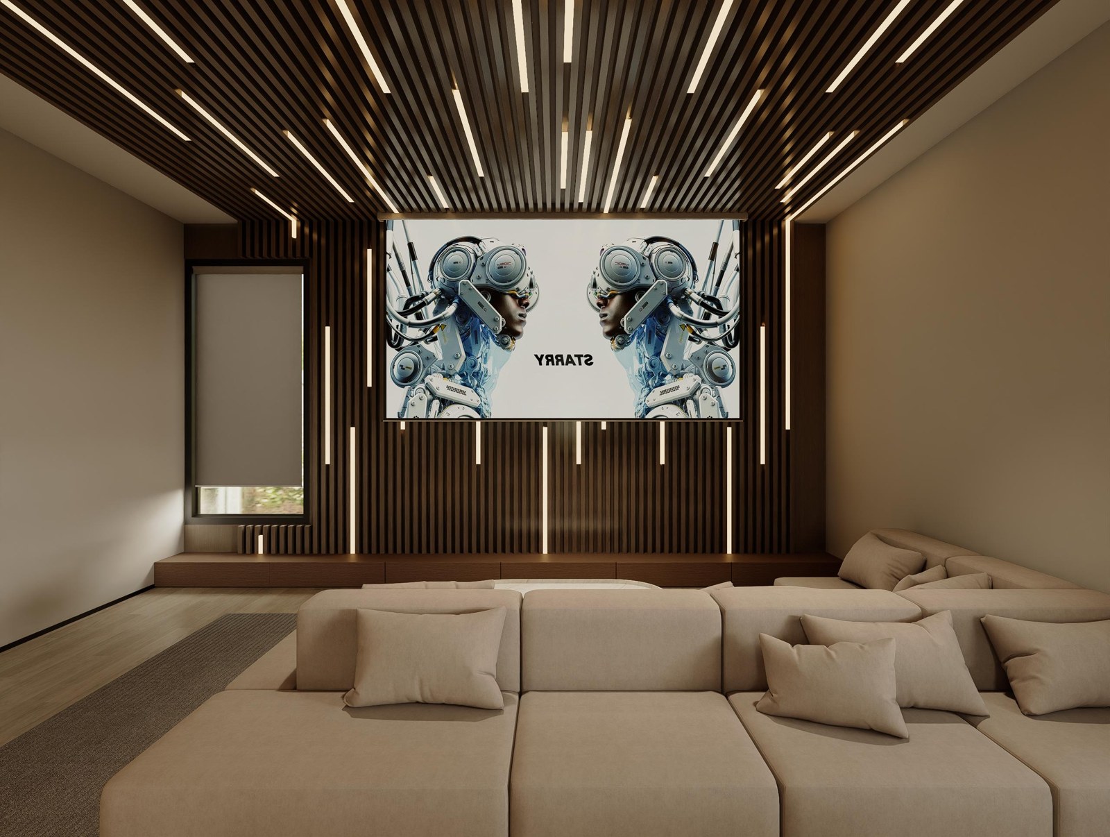 Contemporary Villa · Media Room — Design Rendering