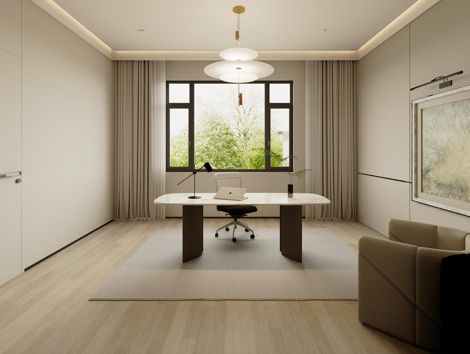 Contemporary Villa · Office — Design Rendering