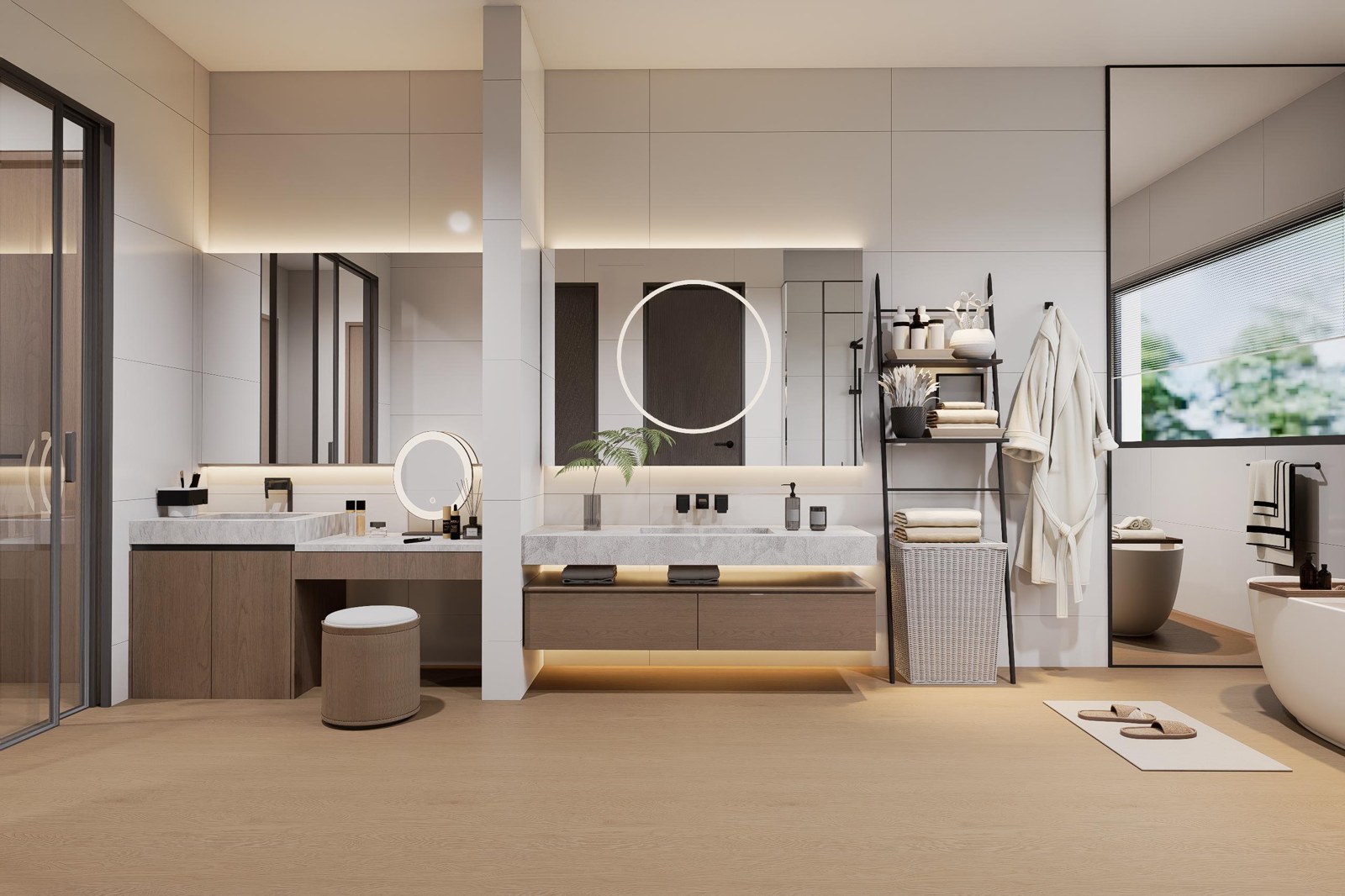 Villa upper-level design — Bathroom design rendering